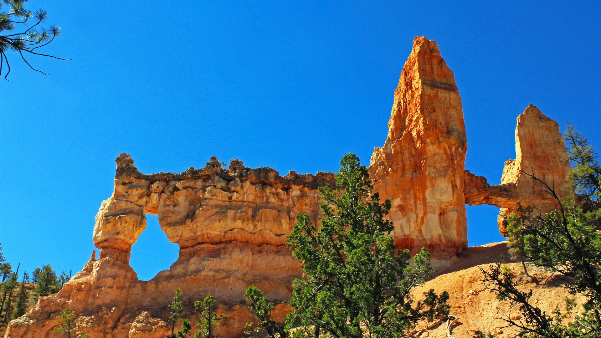 Tower bridge sandstone landmark at bryce canyon national park